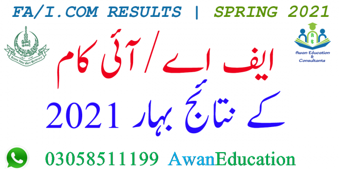 AIOU FA RESULT SPRING 2021